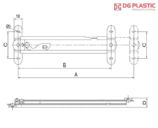 Thanh chống DG với tính năng chống cửa rất an toàn nhờ chốt xoay.