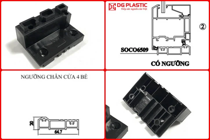 Nhựa bịt dành cho nhôm rãnh C đầu nối ngưỡng cửa đi hệ châu âu cao cấp.